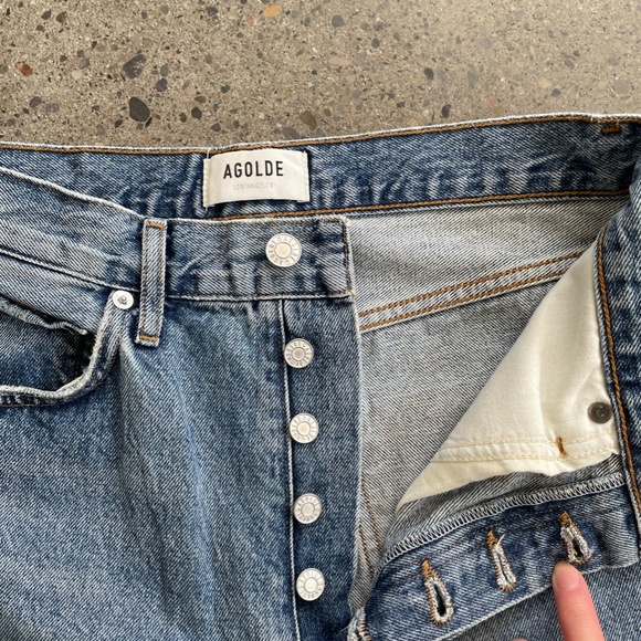 AGOLDE Blue 90's Pinch Waist High-Rise Straight Jeans size 25 - Picture 6 of 12